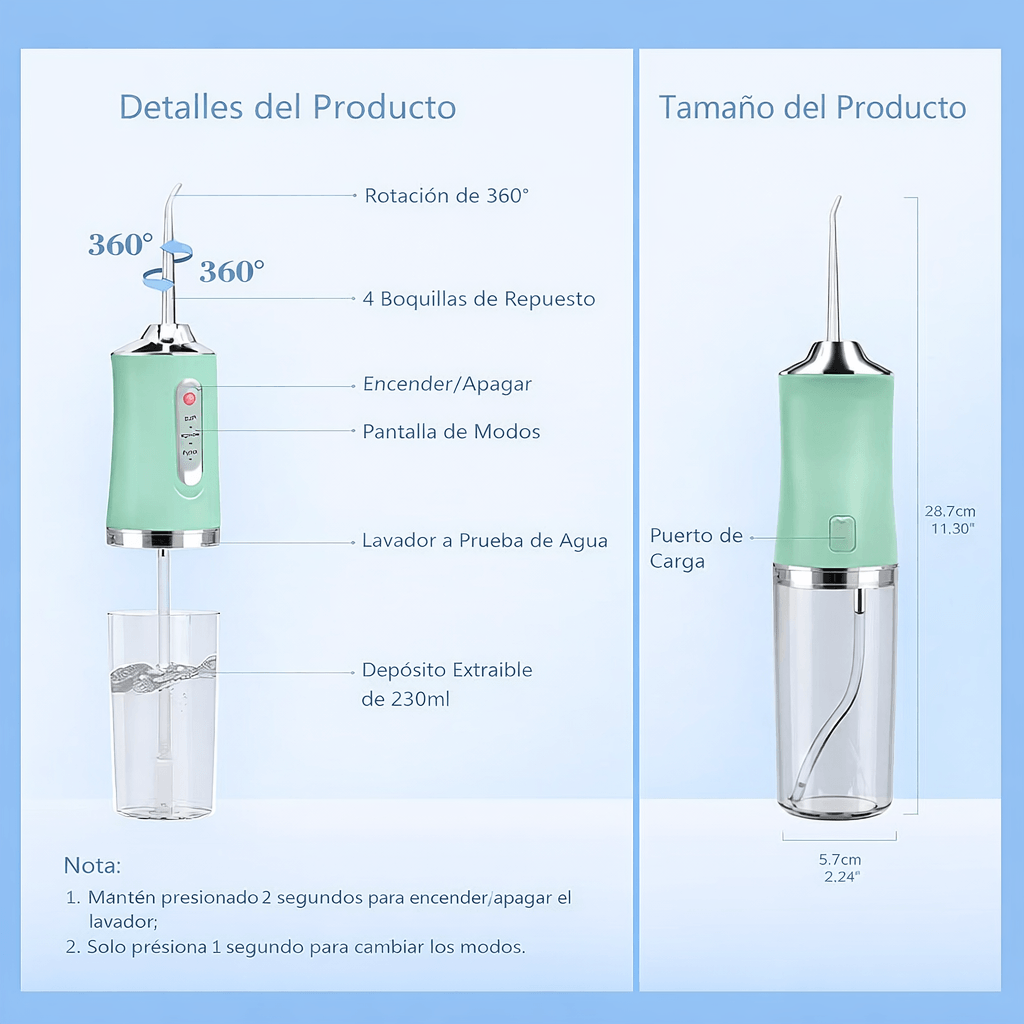 HydraClean Go - Higiene dental profunda donde estés