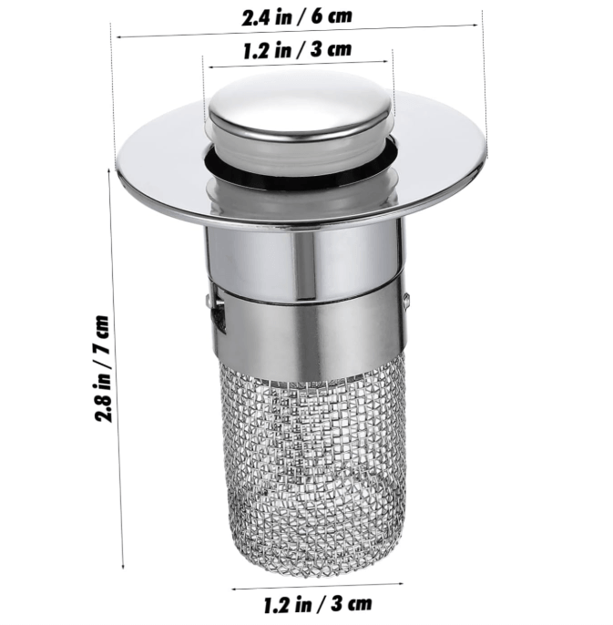 DrainGuard Pro - Tu baño sin olores ni cañerías tapadas (DI: 3 cm; DE: 6 cm, Profundidad: 8 cm)