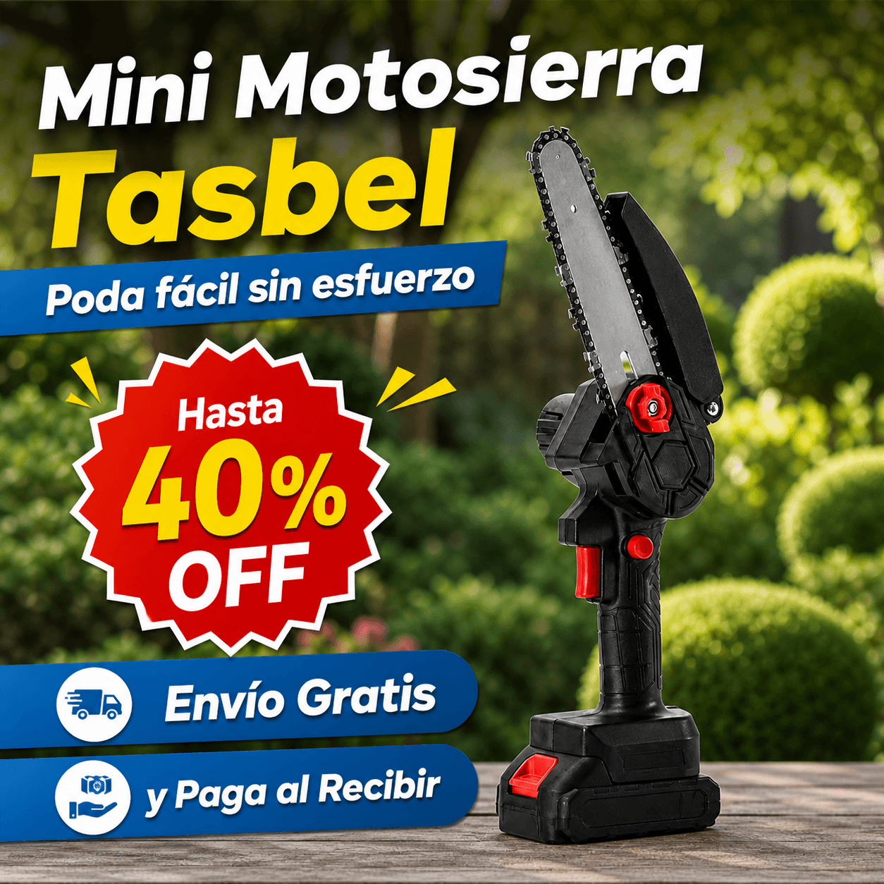 Mini Motosierra Tasbel - Poda fácil sin esfuerzo