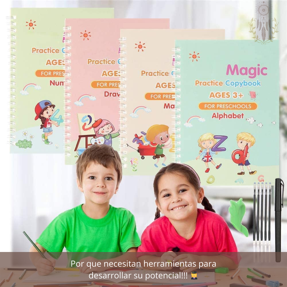 Set de 4 Libros de Caligrafía en Inglés Sank Magic