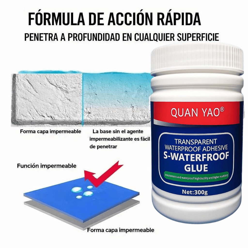 Sellador Adhesivo Impermeable QUAN YAO ® 300 gr — Sella cualquier filtración en 24 horas