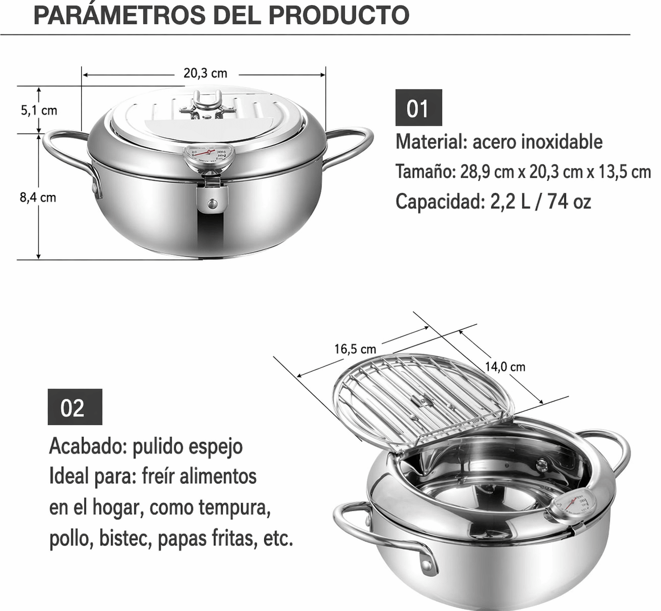 Olla Freidora Estilo Japonesa - Logra frituras en su punto exacto