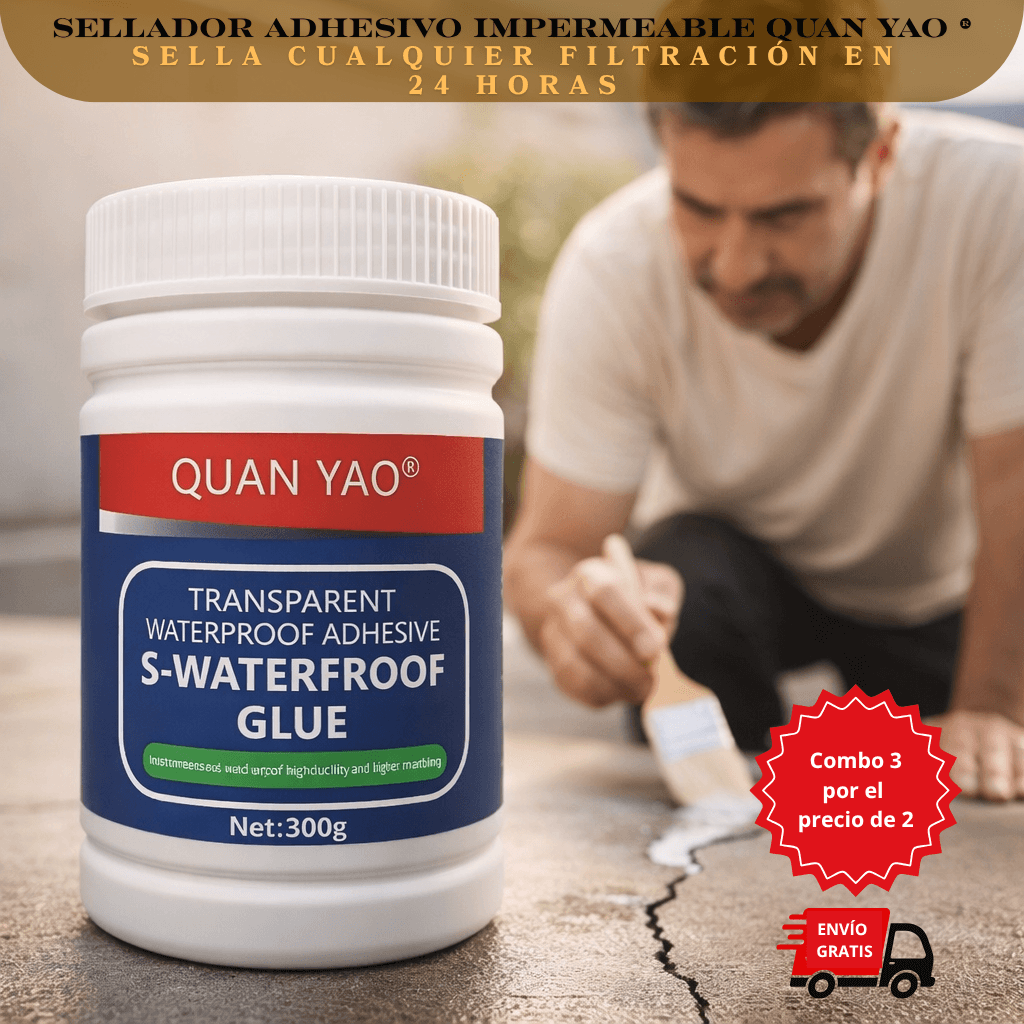 Sellador Adhesivo Impermeable QUAN YAO ® 300 gr — Sella cualquier filtración en 24 horas