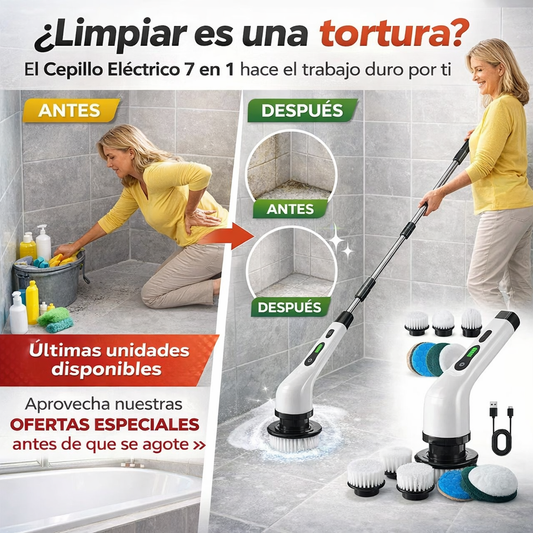 Cepillo Eléctrico de Limpieza 7 en 1