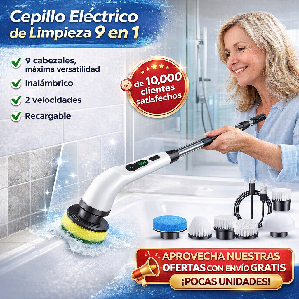 Cepillo Eléctrico de Limpieza 9 en 1