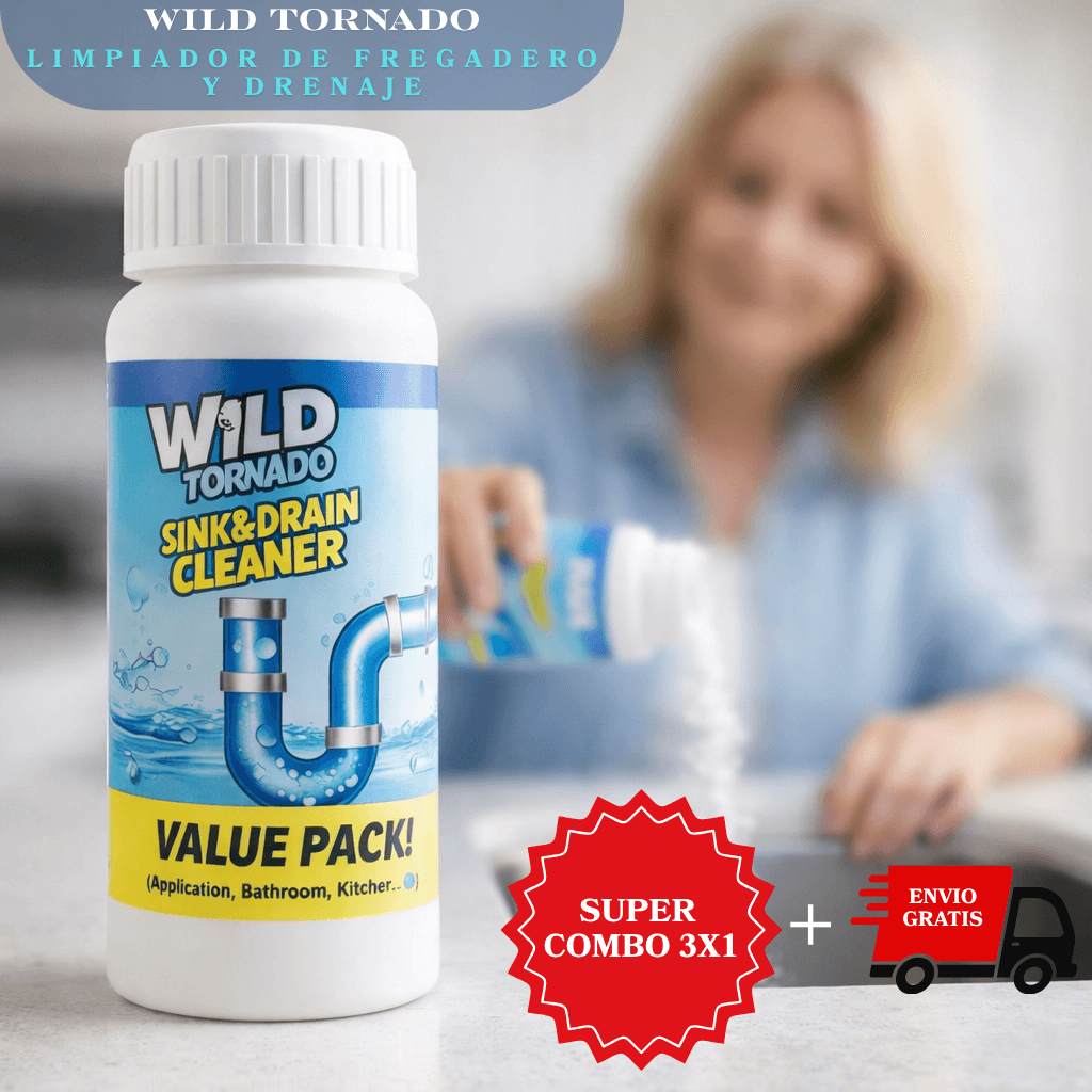 Limpiador de Fregadero y Drenaje Wild Tornado (Combo 3x1)