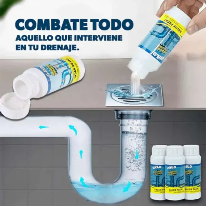Limpiador de Fregadero y Drenaje Wild Tornado (Combo 3x1)