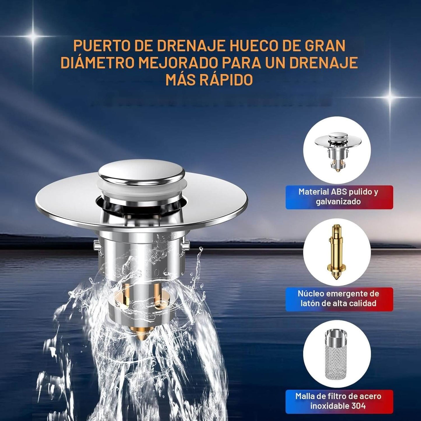 DrainGuard Pro - Tu baño sin olores ni cañerías tapadas (DI: 3 cm; DE: 6 cm, Profundidad: 8 cm)